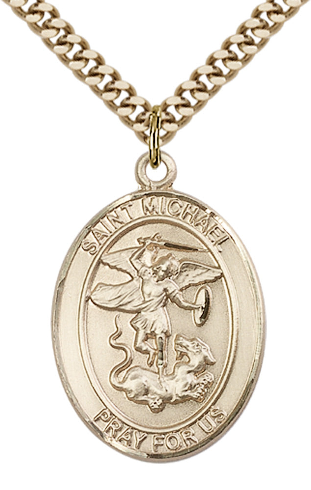 Saint Michael the Archangel Pendant - 24" Chain Necklace