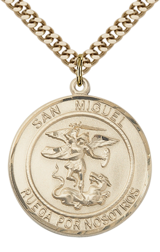 San Miguel Arcangel Pendant - 24" Chain Necklace