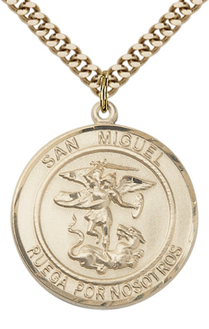 San Miguel Arcangel Pendant - 24" Chain Necklace
