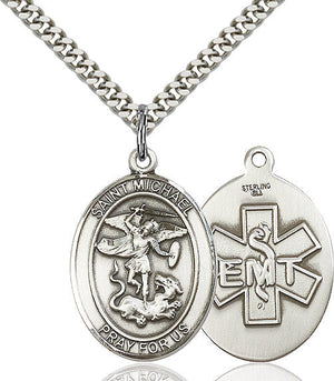 Saint Michael EMT Pendant - 24" Chain Necklace