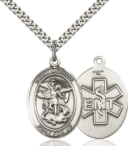 Saint Michael EMT Pendant - 24" Chain Necklace