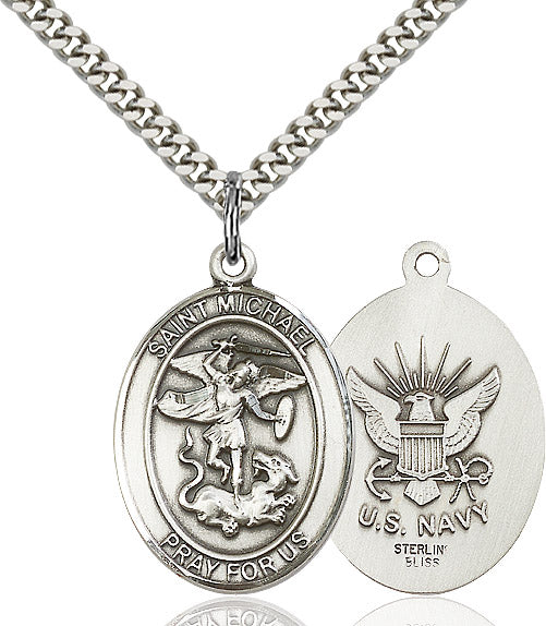 Saint Michael Navy Pendant