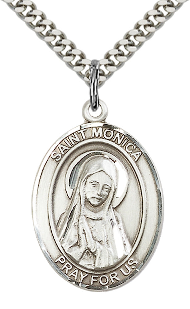 Saint Monica Pendant - 24" Chain Necklace