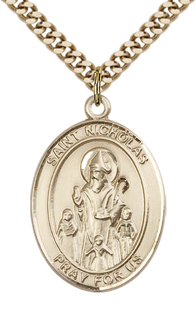 Saint Nicholas Pendant - 24" Chain Necklace