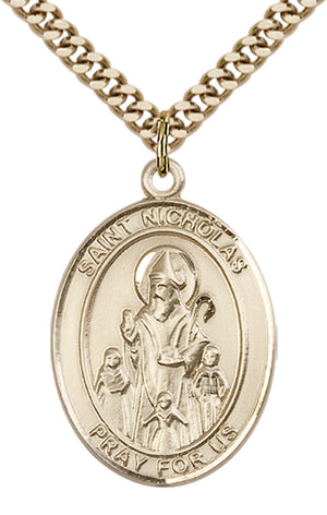 Saint Nicholas Pendant - 24" Chain Necklace