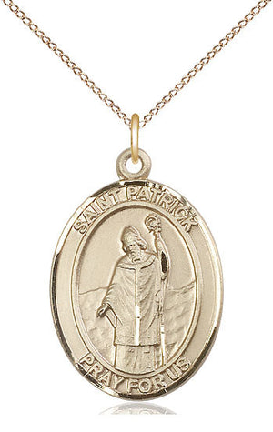 Saint Patrick Pendant - 18" Chain Necklace
