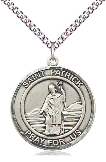 Saint Patrick Pendant - 24" Chain Necklace