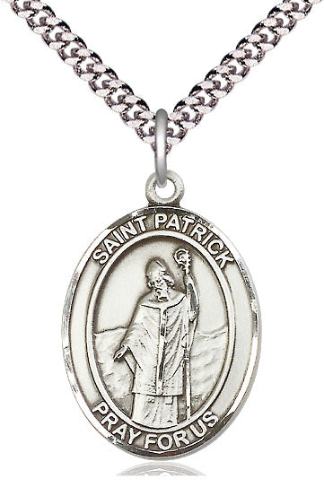 Saint Patrick Pendant - 24" Chain Necklace