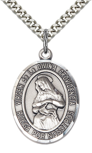 Virgen de la Divina Pendant - 24" Chain Necklace