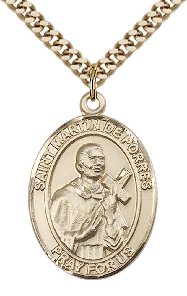 Saint Martin de Porres Pendant - 24" Chain Necklace