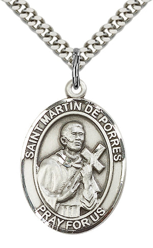 Saint Martin de Porres Pendant - 24" Chain Necklace