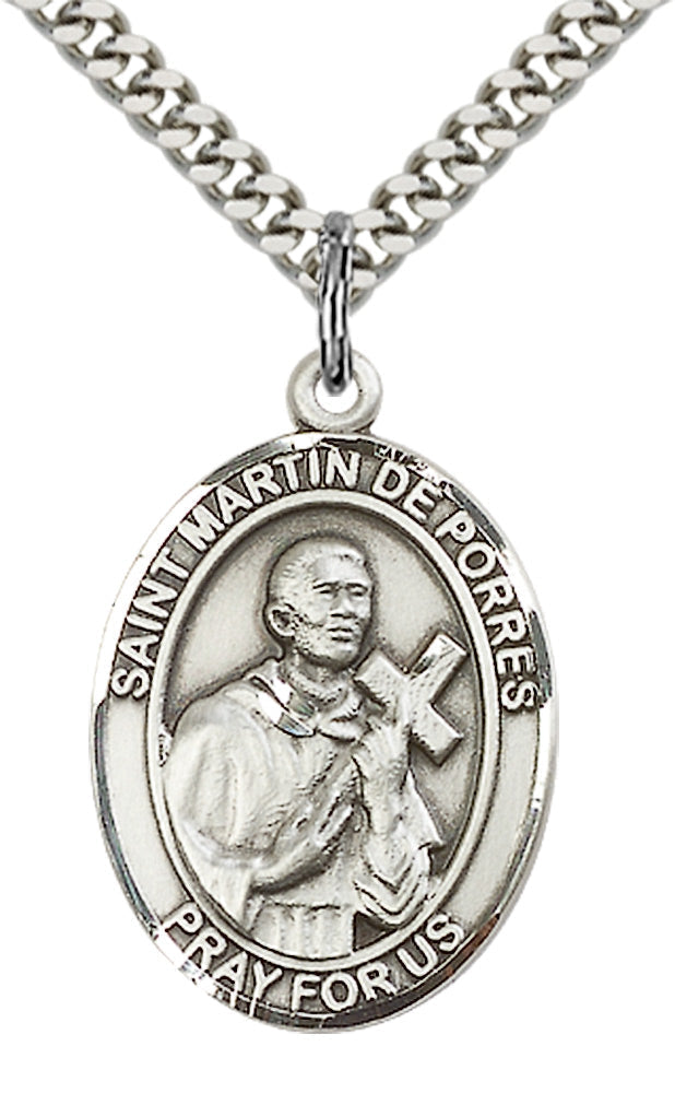 Saint Martin de Porres Pendant - 24" Chain Necklace