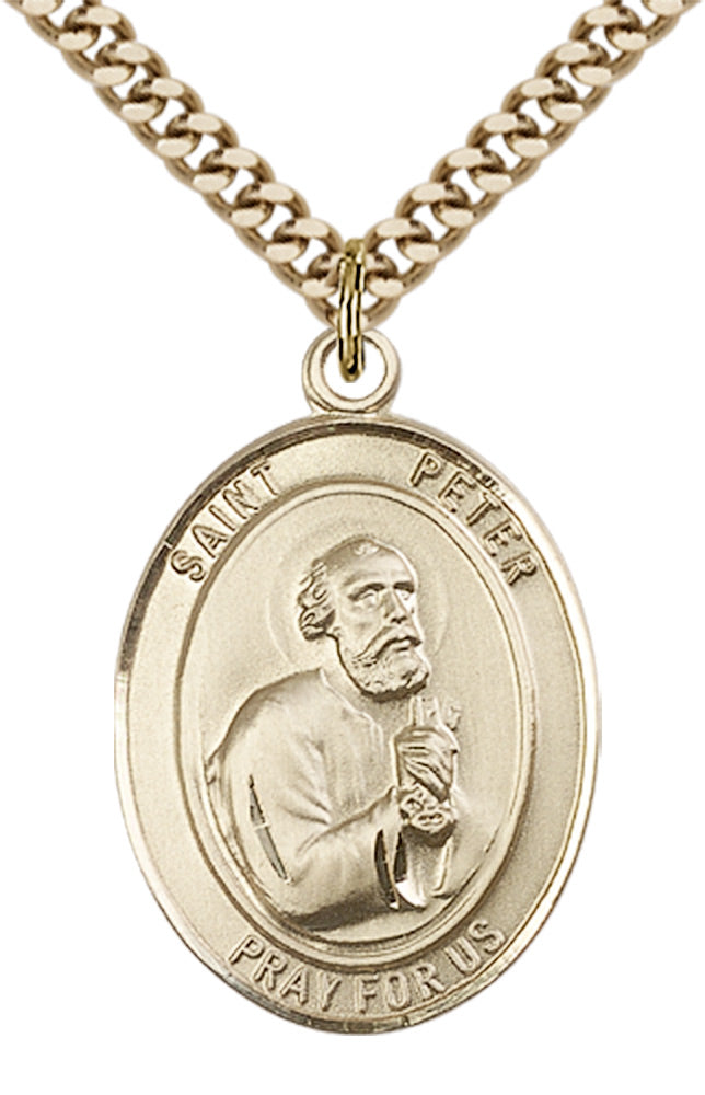 Saint Peter the Apostle Pendant - 24" Chain Necklace