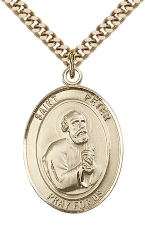 Saint Peter the Apostle Pendant - 24" Chain Necklace