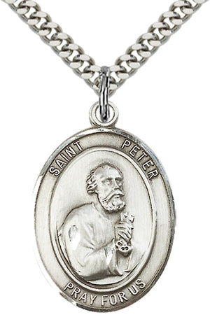 Saint Peter the Apostle Pendant - 24" Chain Necklace