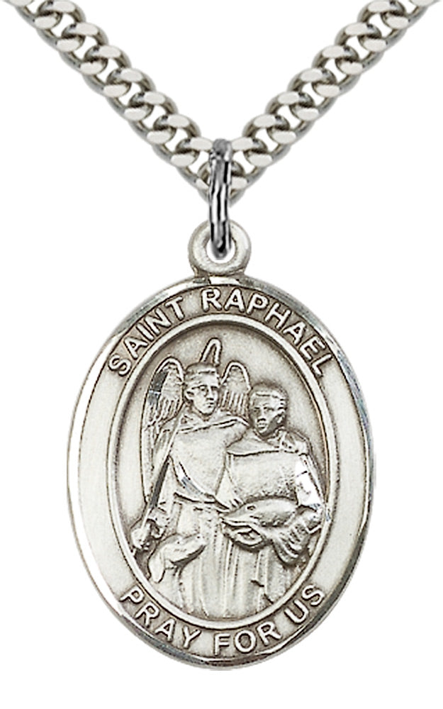 Saint Raphael the Archangel Pendant - 24" Chain Necklace