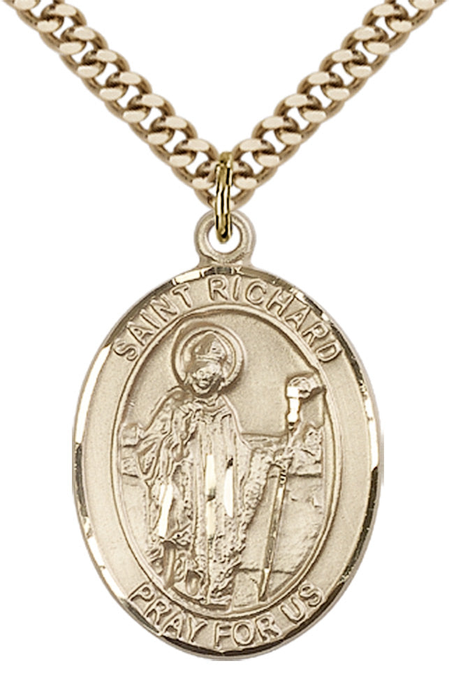 Saint Richard Pendant - 24" Chain Necklace
