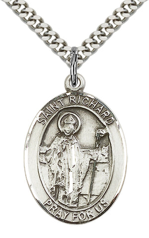 Saint Richard Pendant - 24" Chain Necklace