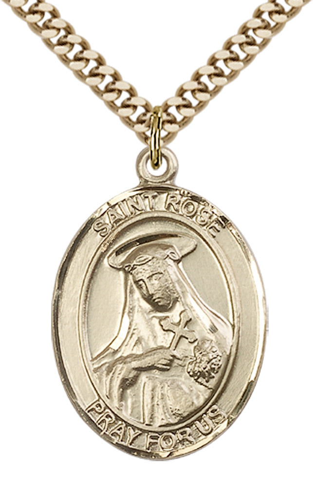 Saint Rose of Lima Pendant - 24" Chain Necklace
