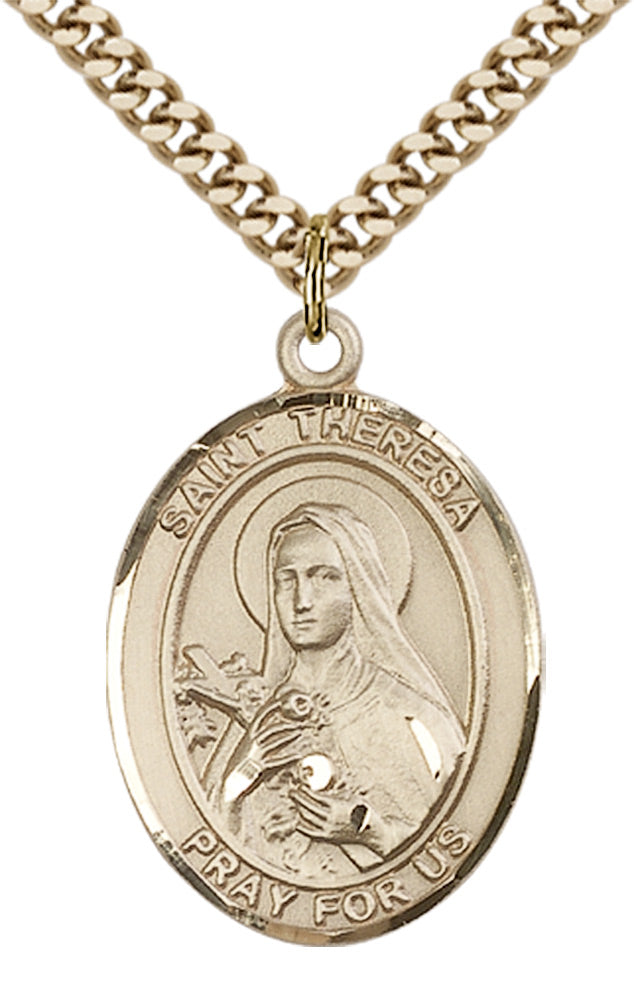Saint Theresa Pendant - 24" Chain Necklace