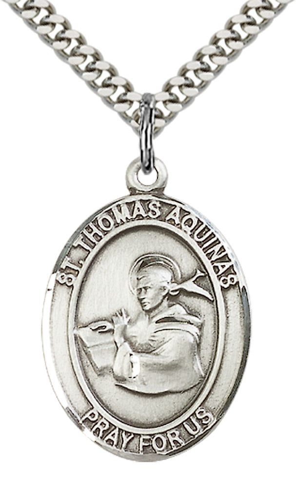 Saint Thomas Aquinas Pendant - 24" Chain Necklace