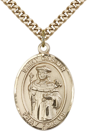 Saint Casimir of Poland Pendant - 24" Chain Necklace