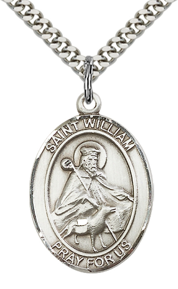 Saint William of Rochester Pendant - 24" Chain Necklace