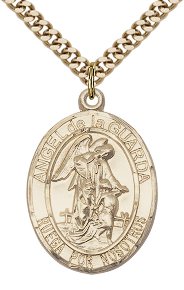 Angel de la Guarda Pendant - 24" Chain Necklace