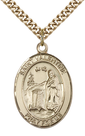 Saint Valentine of Rome Pendant - 24" Chain Necklace