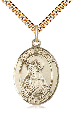 Saint Bridget of Sweden Pendant - 24" Chain Necklace