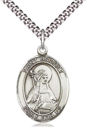 Saint Bridget of Sweden Pendant - 24" Chain Necklace