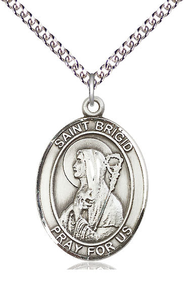 Saint Brigid of Ireland Pendant - 24" Chain Necklace