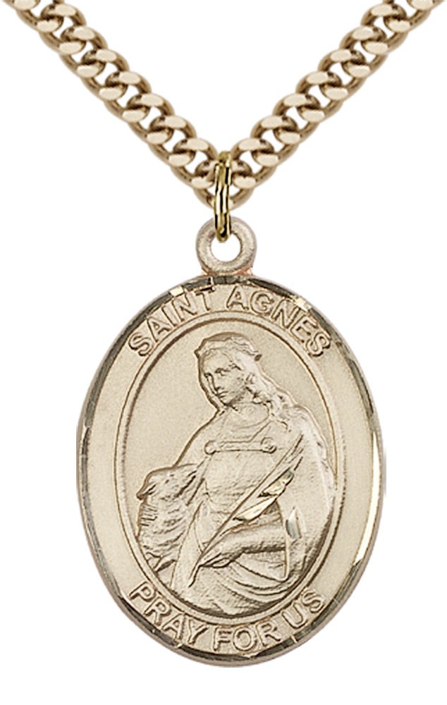 Saint Agnes of Rome Pendant - 24" Chain Necklace