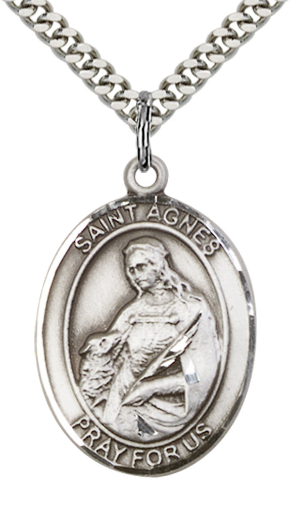 Saint Agnes of Rome Pendant - 24" Chain Necklace