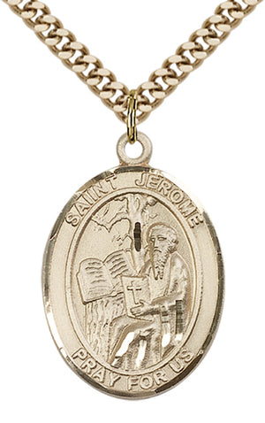 Saint Jerome Pendant - 24" Chain Necklace
