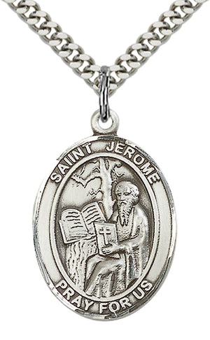 Saint Jerome Pendant - 24" Chain Necklace