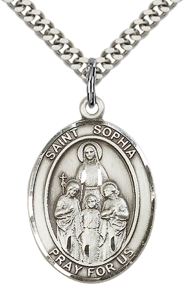 Saint Sophia Pendant - 24" Chain Necklace