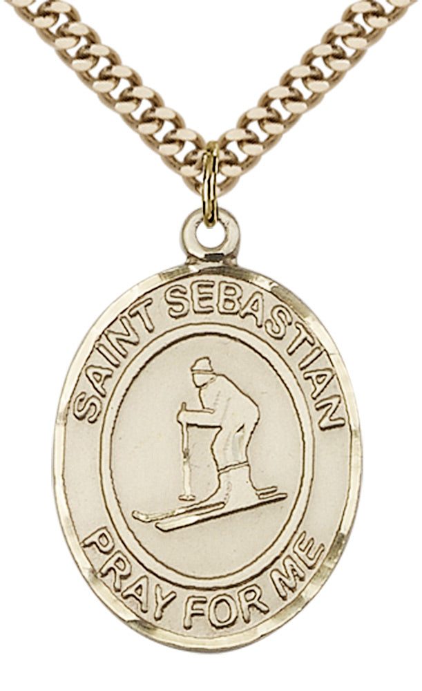 Saint Sebastian Skiing Pendant