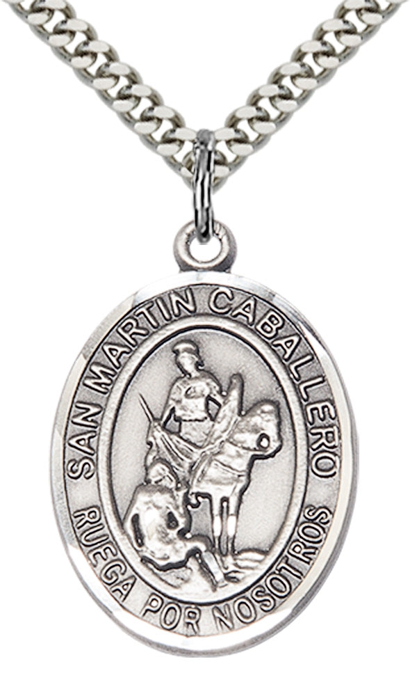San Martin Caballero Pendant - 24" Chain Necklace