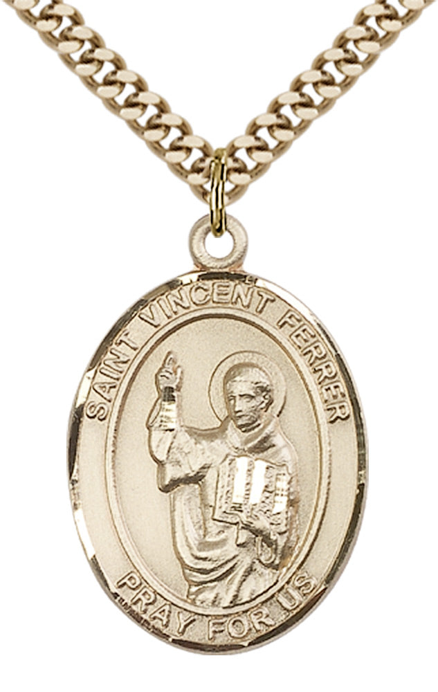 Saint Vincent Ferrer Pendant - 24" Chain Necklace