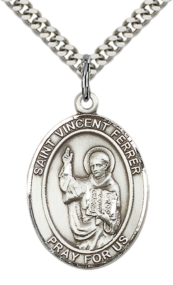 Saint Vincent Ferrer Pendant - 24" Chain Necklace