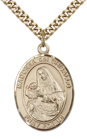 Saint Madonna Del Ghisallo Pendant - 24" Chain Necklace