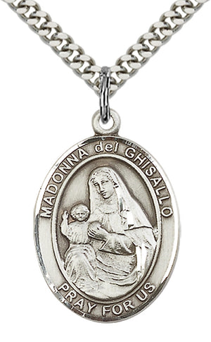 Saint Madonna Del Ghisallo Pendant - 24" Chain Necklace
