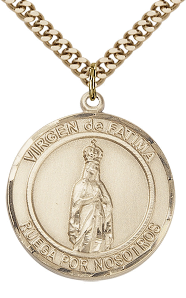 Virgen de Fatima Pendant - 24" Chain Necklace