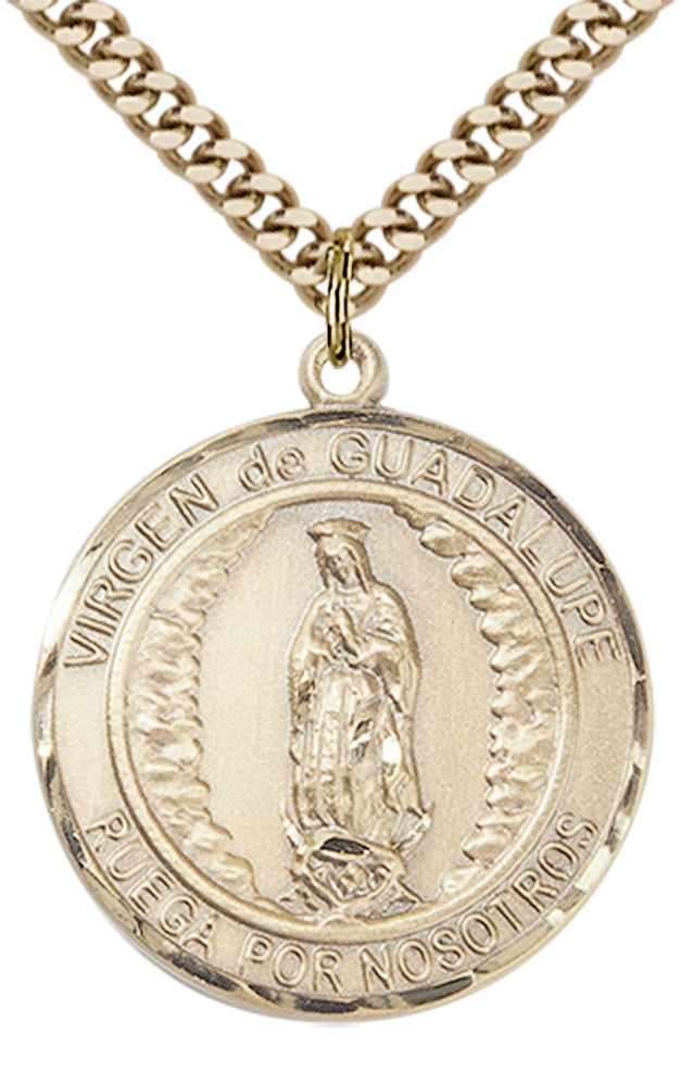 Virgen de Guadalupe Pendant - 24" Chain Necklace