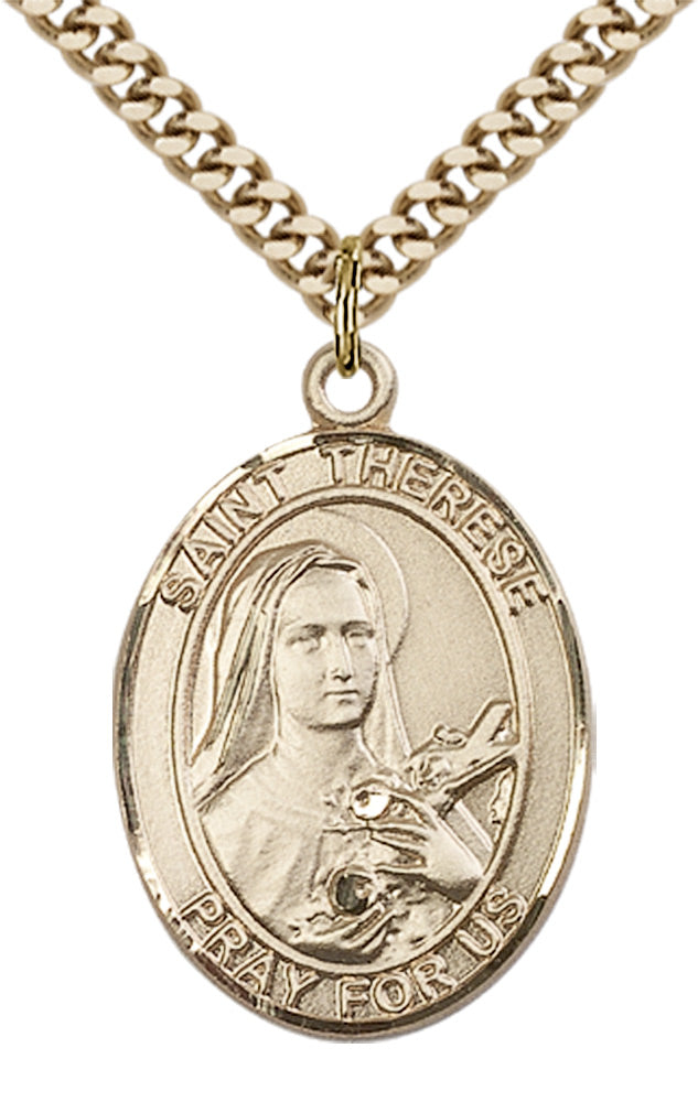 Saint Therese of Lisieux Pendant - 24" Chain Necklace