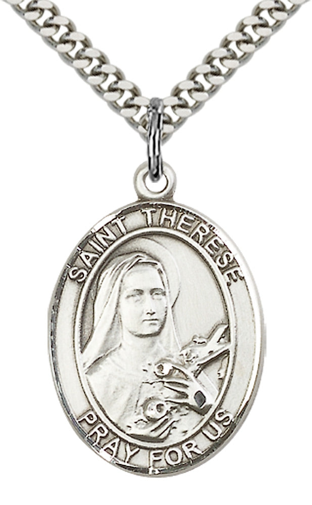 Saint Therese of Lisieux Pendant - 24" Chain Necklace