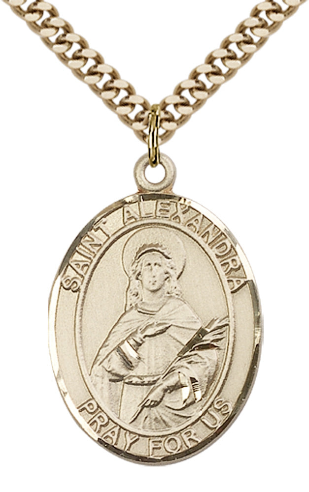 Saint Alexandra Pendant - 24" Chain Necklace