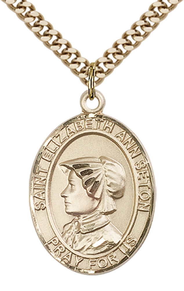 Saint Elizabeth Ann Seton Pendant - 24" Chain Necklace