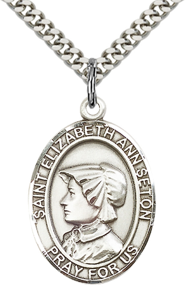 Saint Elizabeth Ann Seton Pendant - 24" Chain Necklace